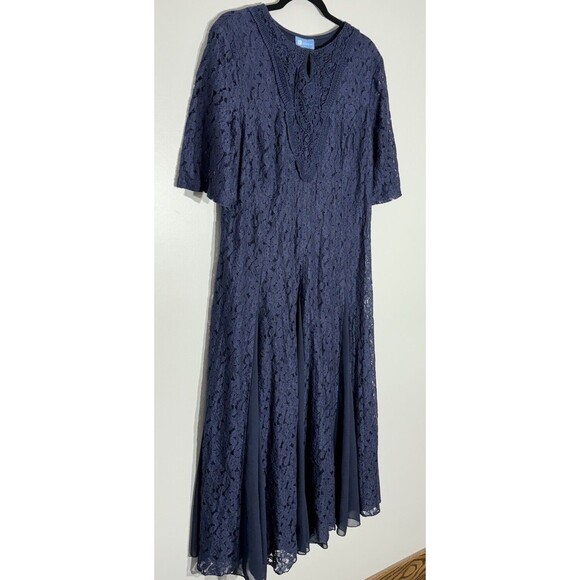 Koret Cottagecore Lace Midi Dress 18 Crochet Romantic Boho Modest 90s Vintage - Picture 3 of 13